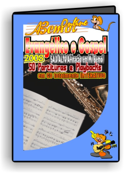 50 Temas Evangélico e Gospel 2008 ( Eb ): Partituras para Saxofone Alto e Playbacks MP3 em CD